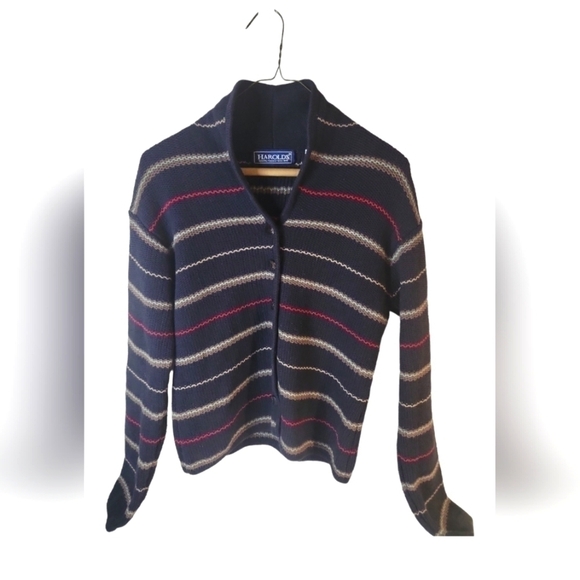 Harold's Sweaters - Harold's Vintage Button Down Long Sleeves Knit Cardigan Sweater Size S